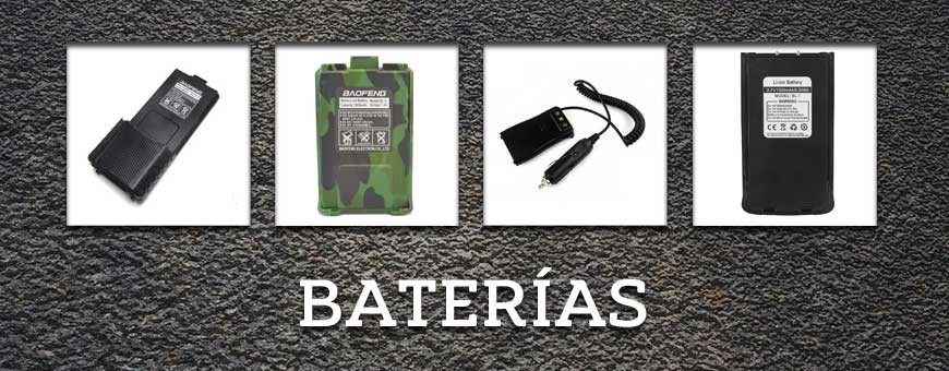 Baterias para walkie talkies y radios Baofeng. Baterias baratas Baofeng.